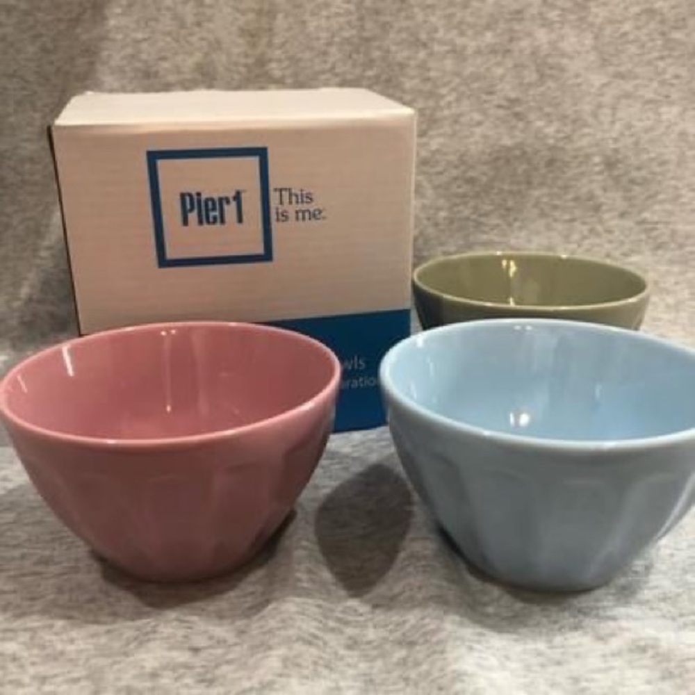 Pier 1 Mini Ceramic Prep Bowls - Set of 3